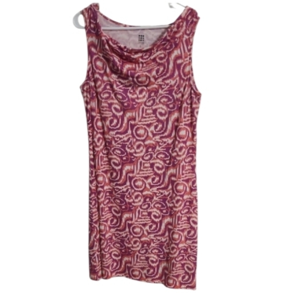 Womens Title Nine Ikat Cowl Neck Breeze Dress Sz Large